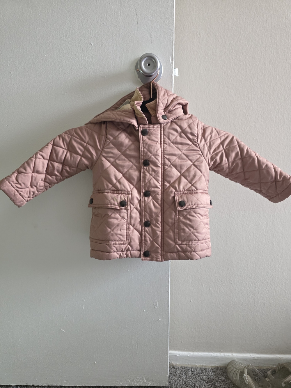 Burberry Quilted Hooded Puffer Coat- Dusty Rose